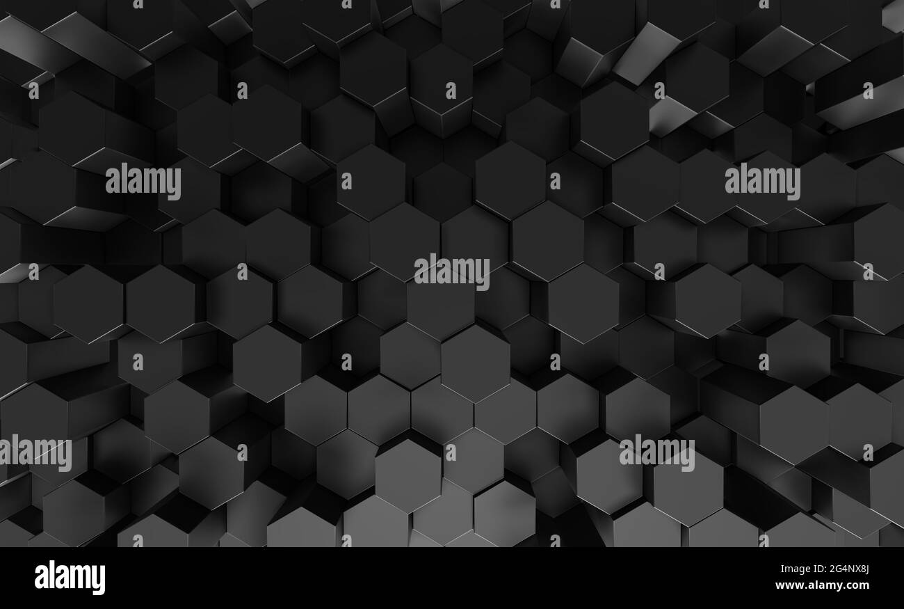 Abstract 3D Dark hexagon wallpaper or background Stock Photo - Alamy