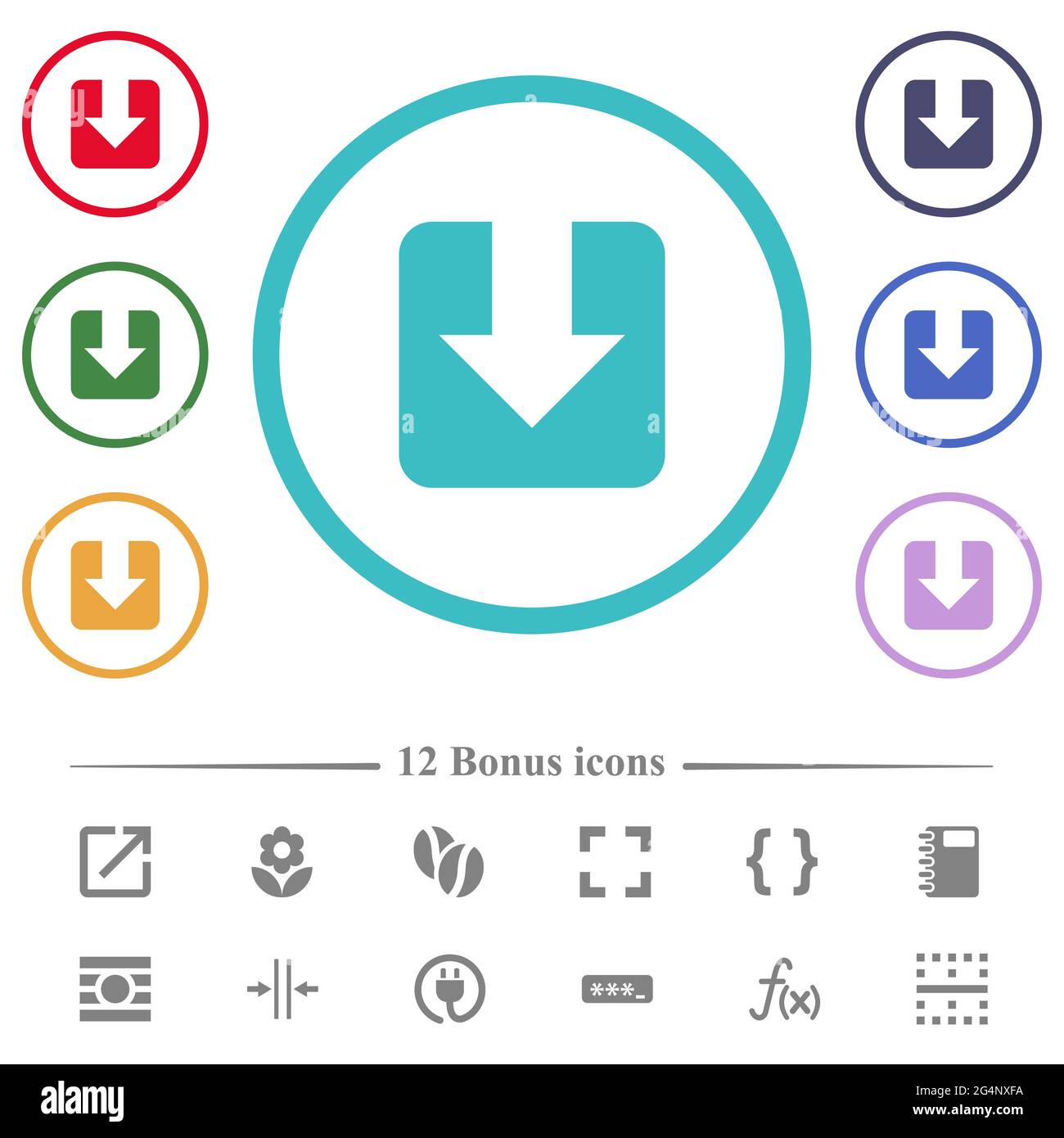 Download flat color icons in circle shape outlines. 12 bonus icons ...