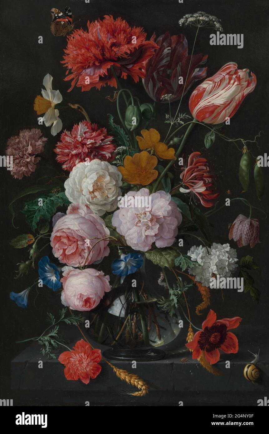 Still Life With Flowers in a Glass Vase. Still life with flowers in a ...
