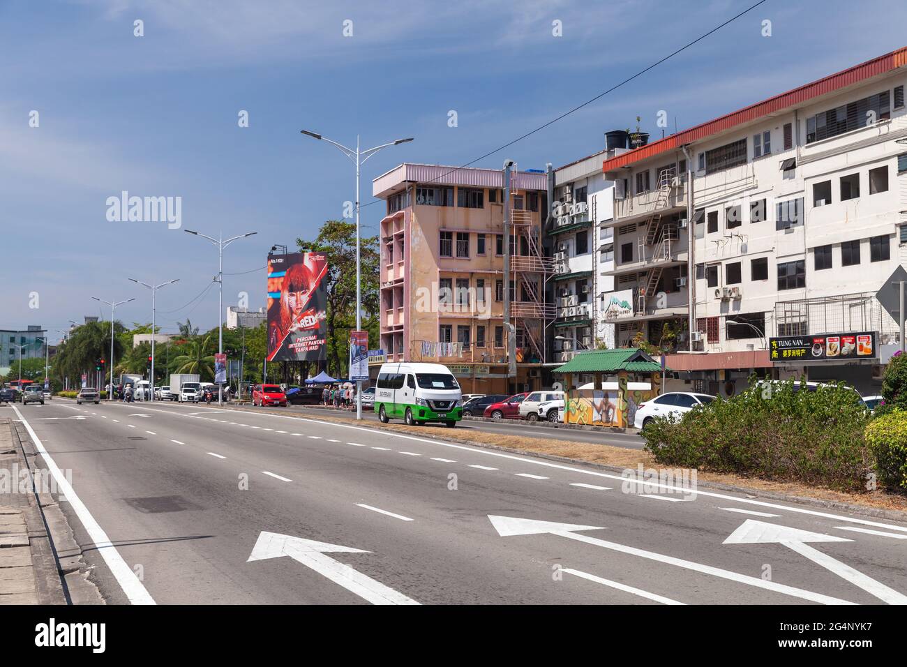 Kota Kinabalu, Malaysia - March 17, 2019: Kota Kinabalu street view