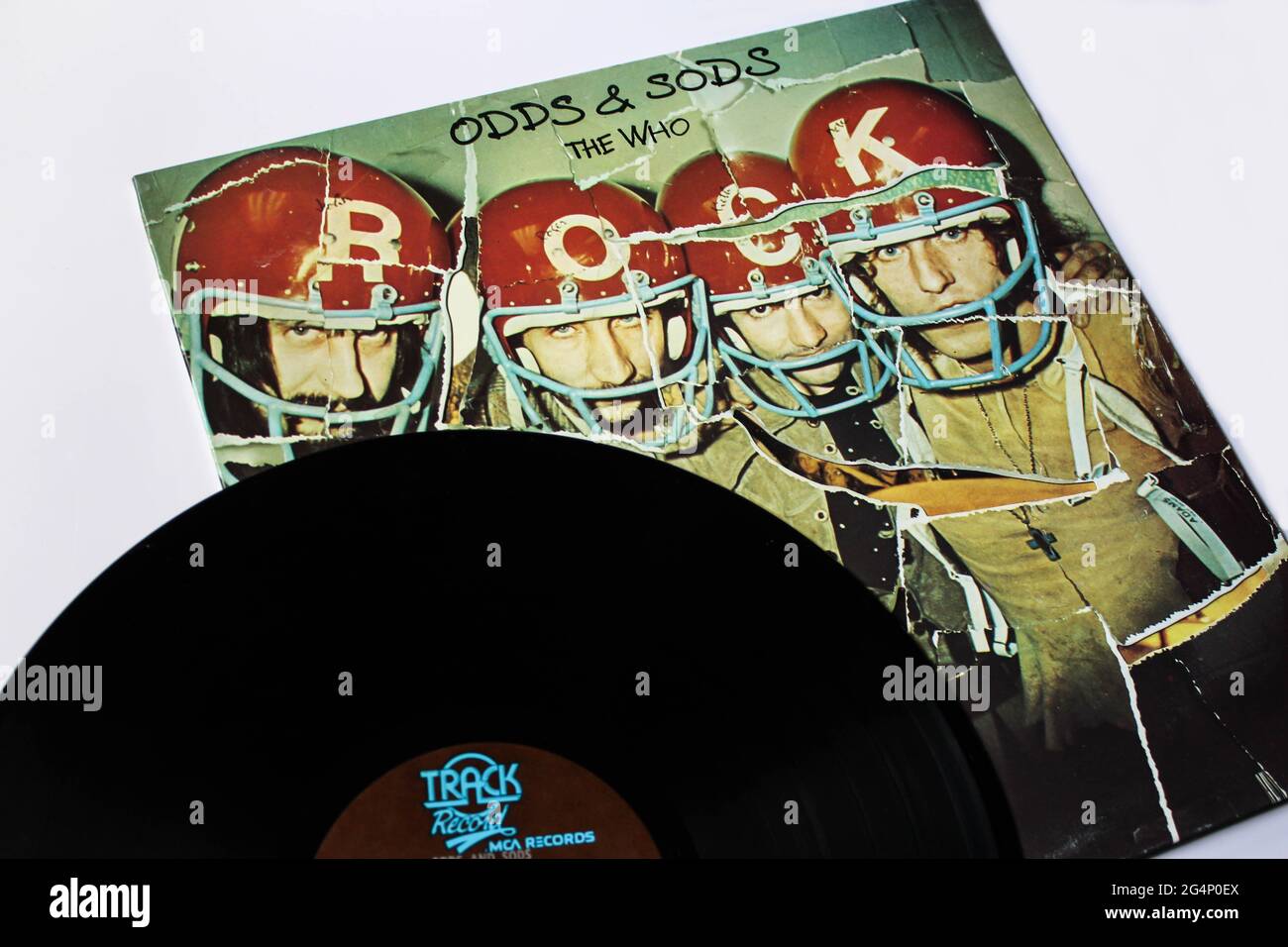 English Rock and hard rock band, The Who music album on vinyl record LP disc. Titled: Odds & Sods album cover Stock Photo