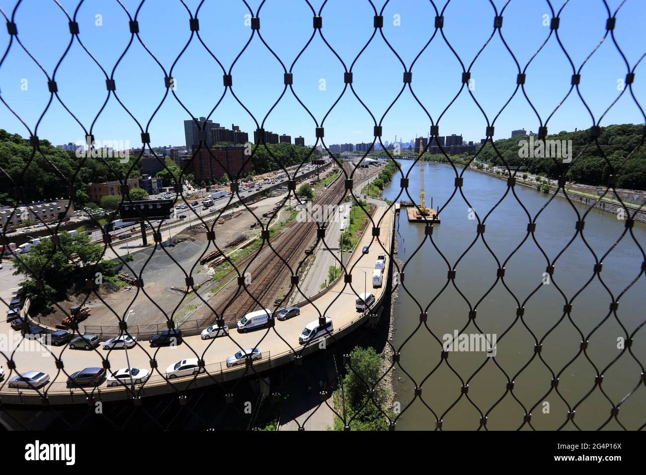 Harlem River and Major Deegan Expressway New York City Stock Photo