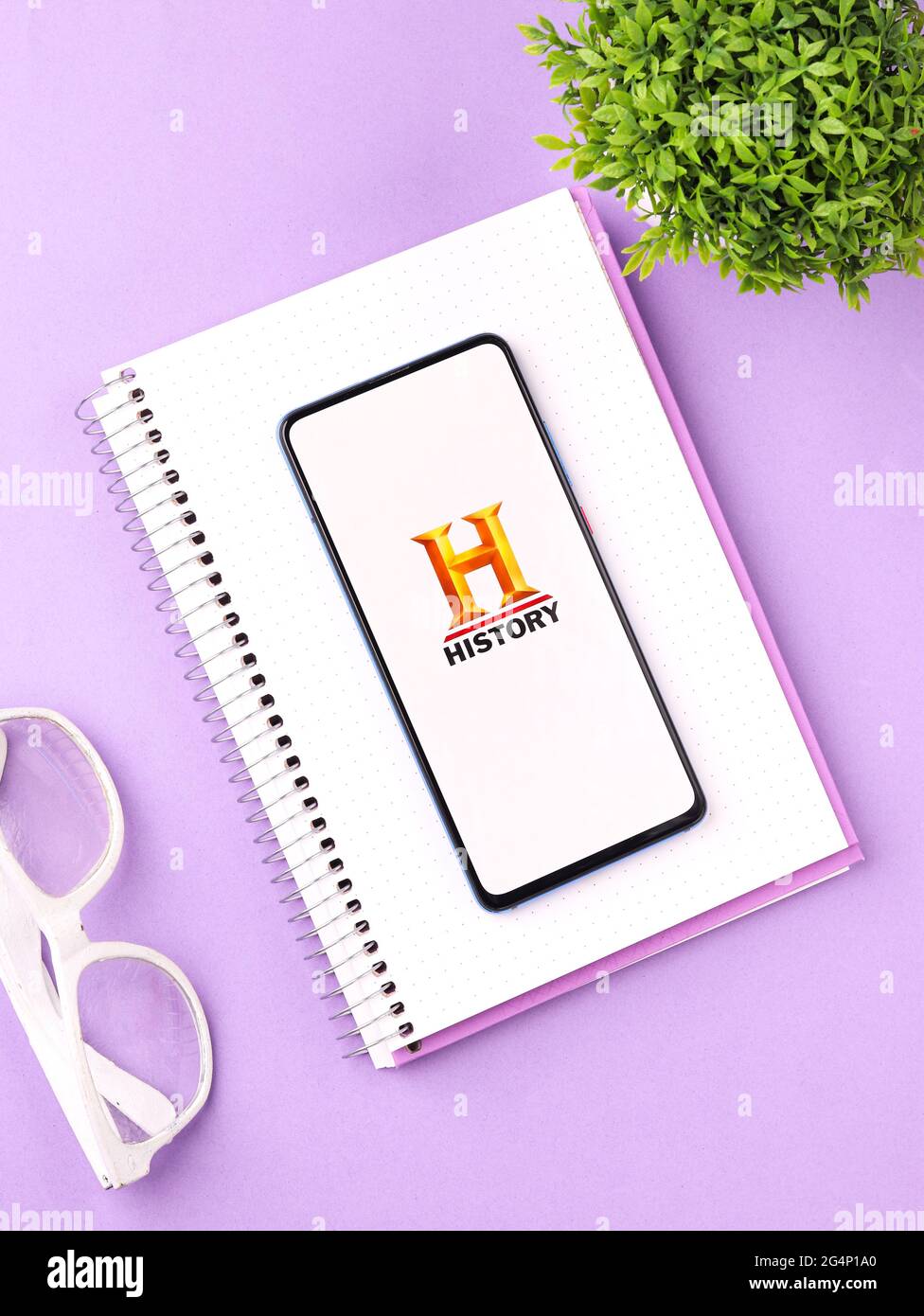History TV18 logo on phone screen stock image Stock Photo Alamy