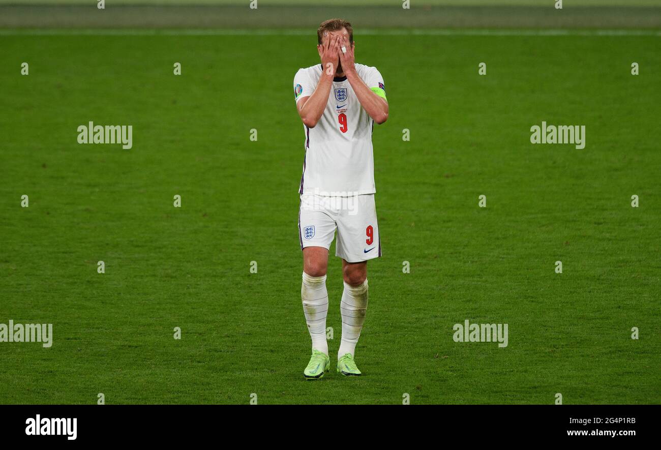 London, UK. 22nd June 2021 - England v Scotland - UEFA Euro 2020 Group D Match - Wembley - London  England's Harry Kane during the Euro 2020 match against Czech Republic. Picture Credit : © Mark Pain / Alamy Live News Stock Photo