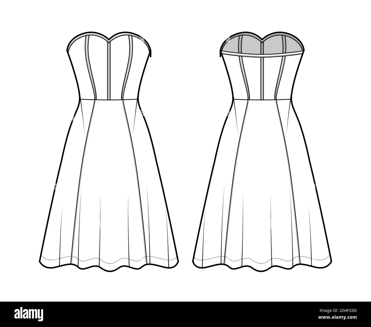 Corset dress shop drawing