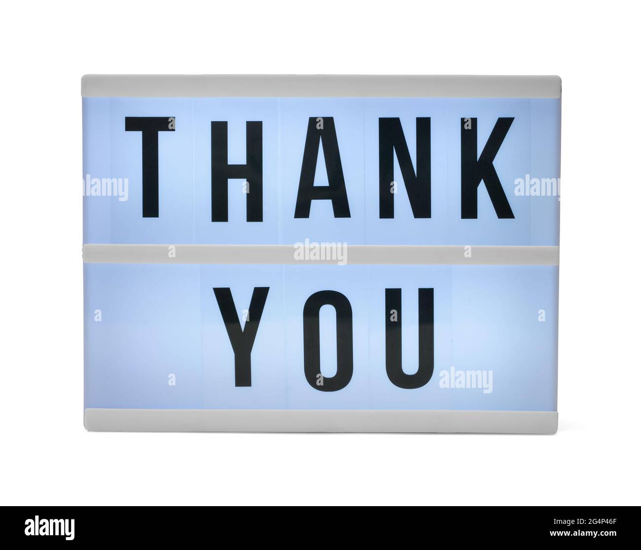 Plastic Thank You Sign Cut Out on White. Stock Photo