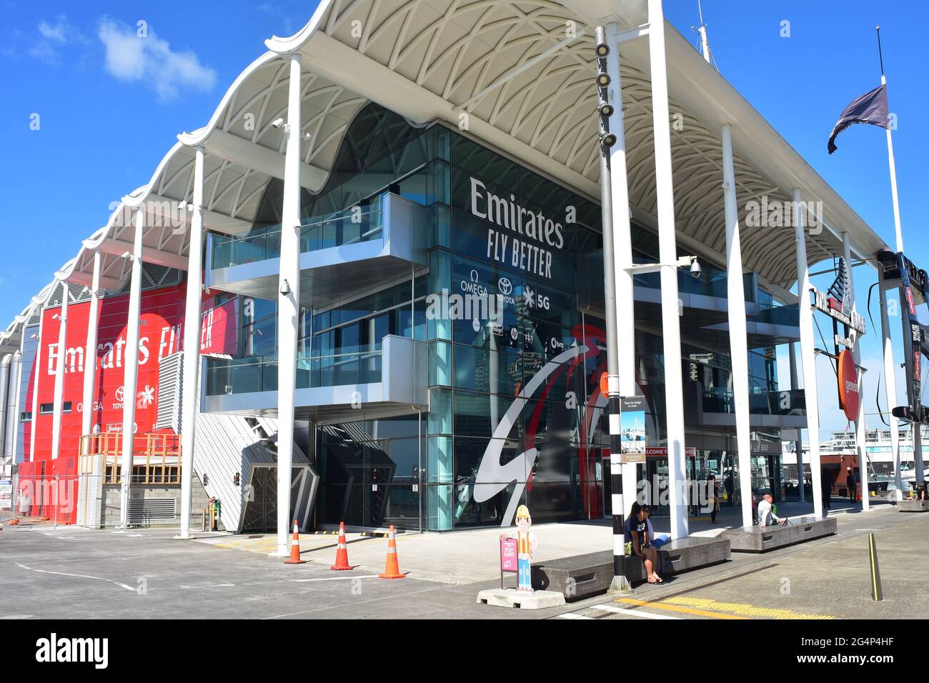 Emirates Team New Zealand office building on sea front in central Auckland paid by ratepayers. Stock Photo