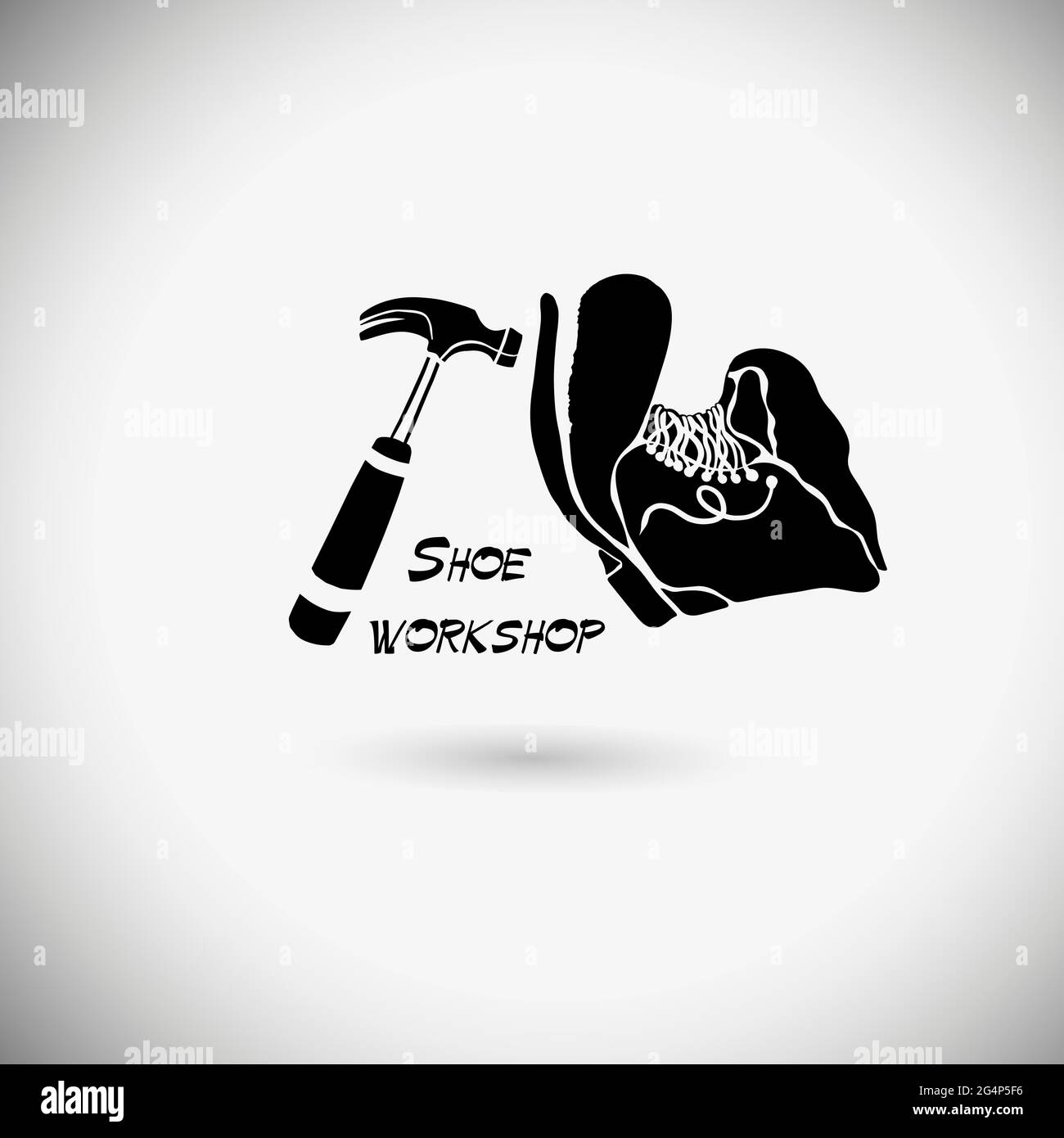 Shoemaker logo template. Shoe repair vector design. Shoe