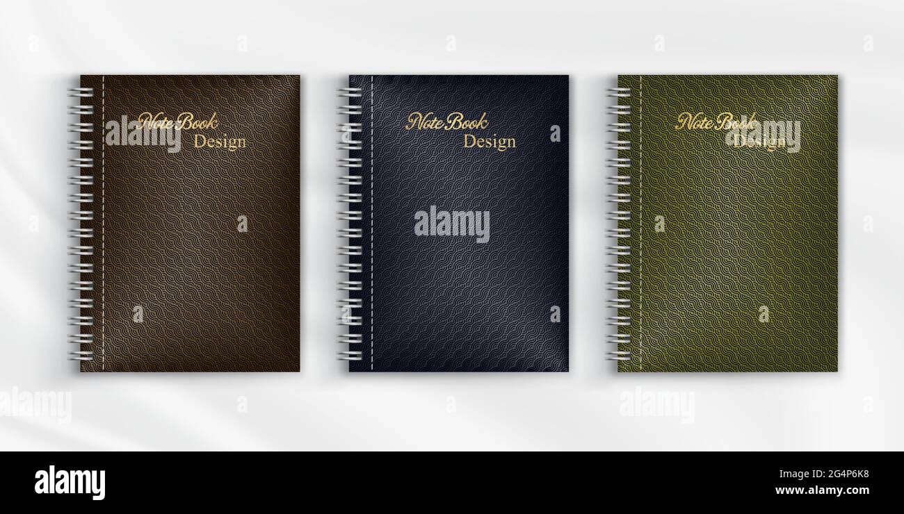 Set of geometric pattern notebook cover. Background design for