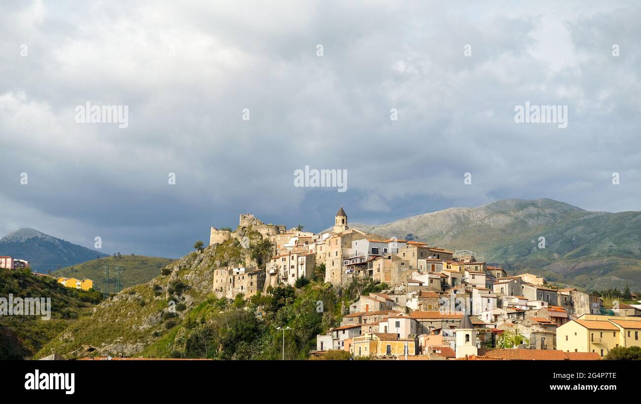 Scalea town, province of Cosenza, Calabria region. The historical ...