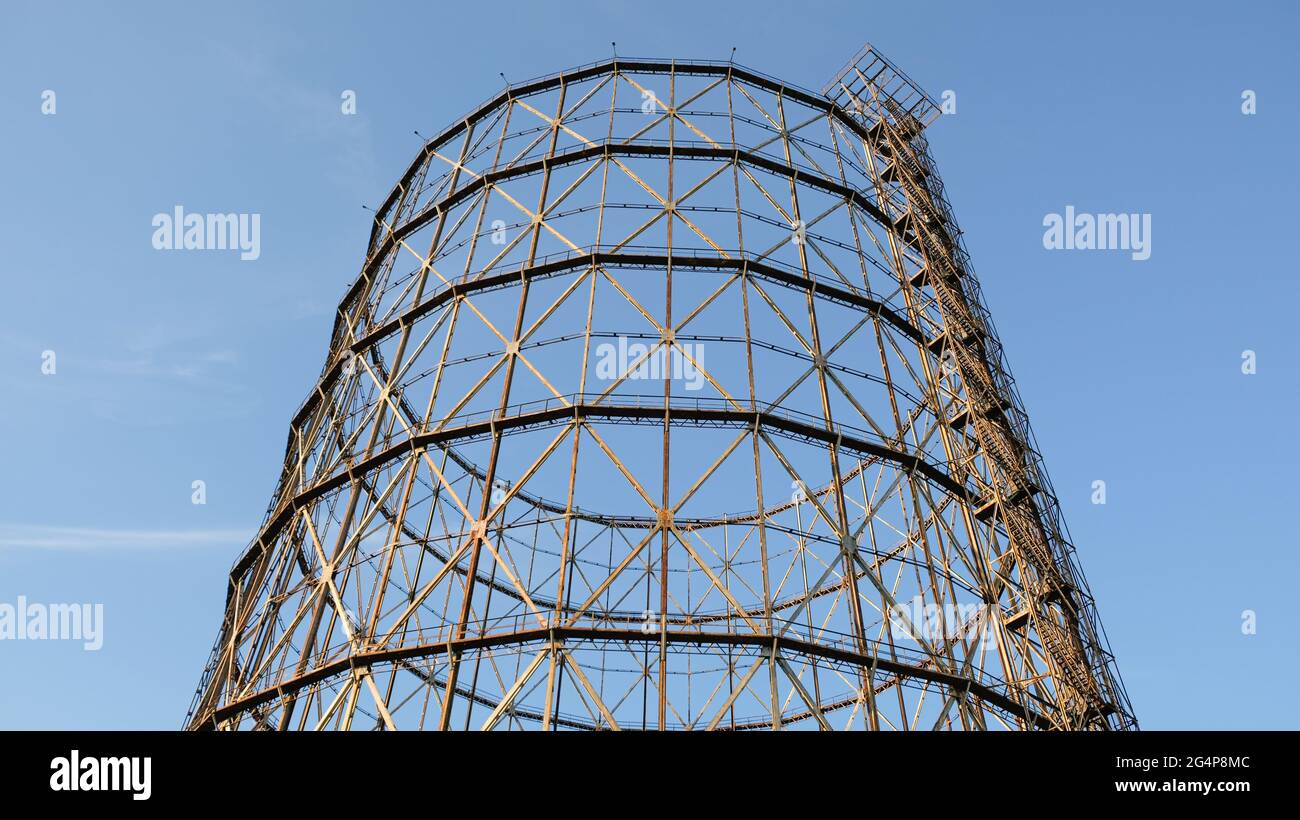 Rome, Ostiense neighborhood. Part of the structure of an old gasification plant, currently abandoned. Stock Photo