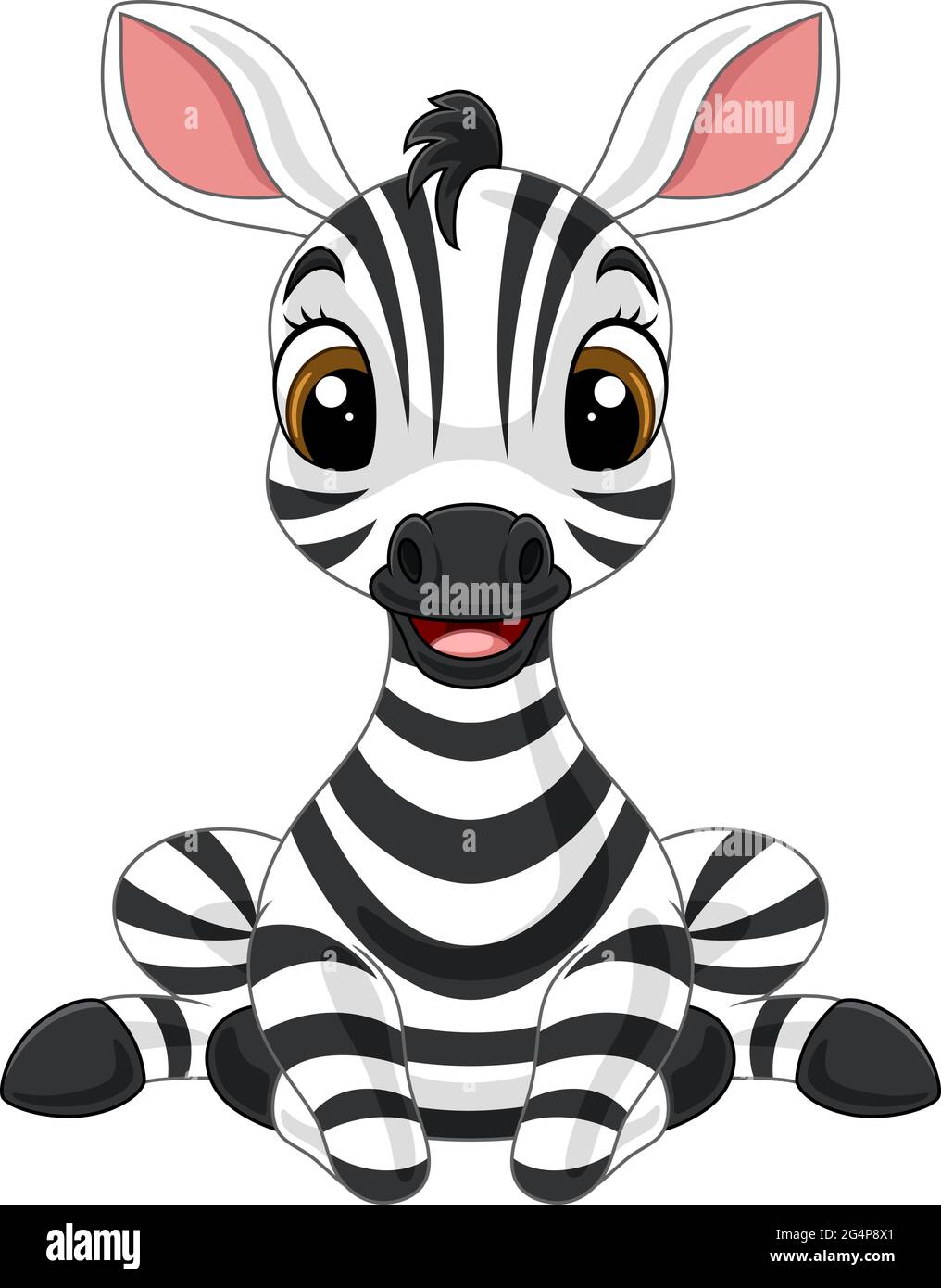 Cartoon cute baby zebra sitting Stock Vector Image & Art - Alamy