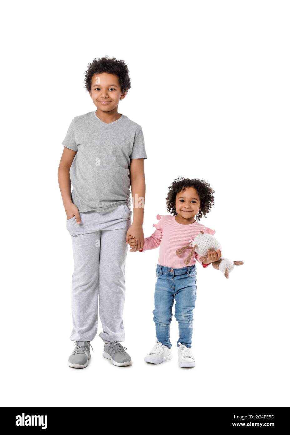 African-American children on white background Stock Photo - Alamy