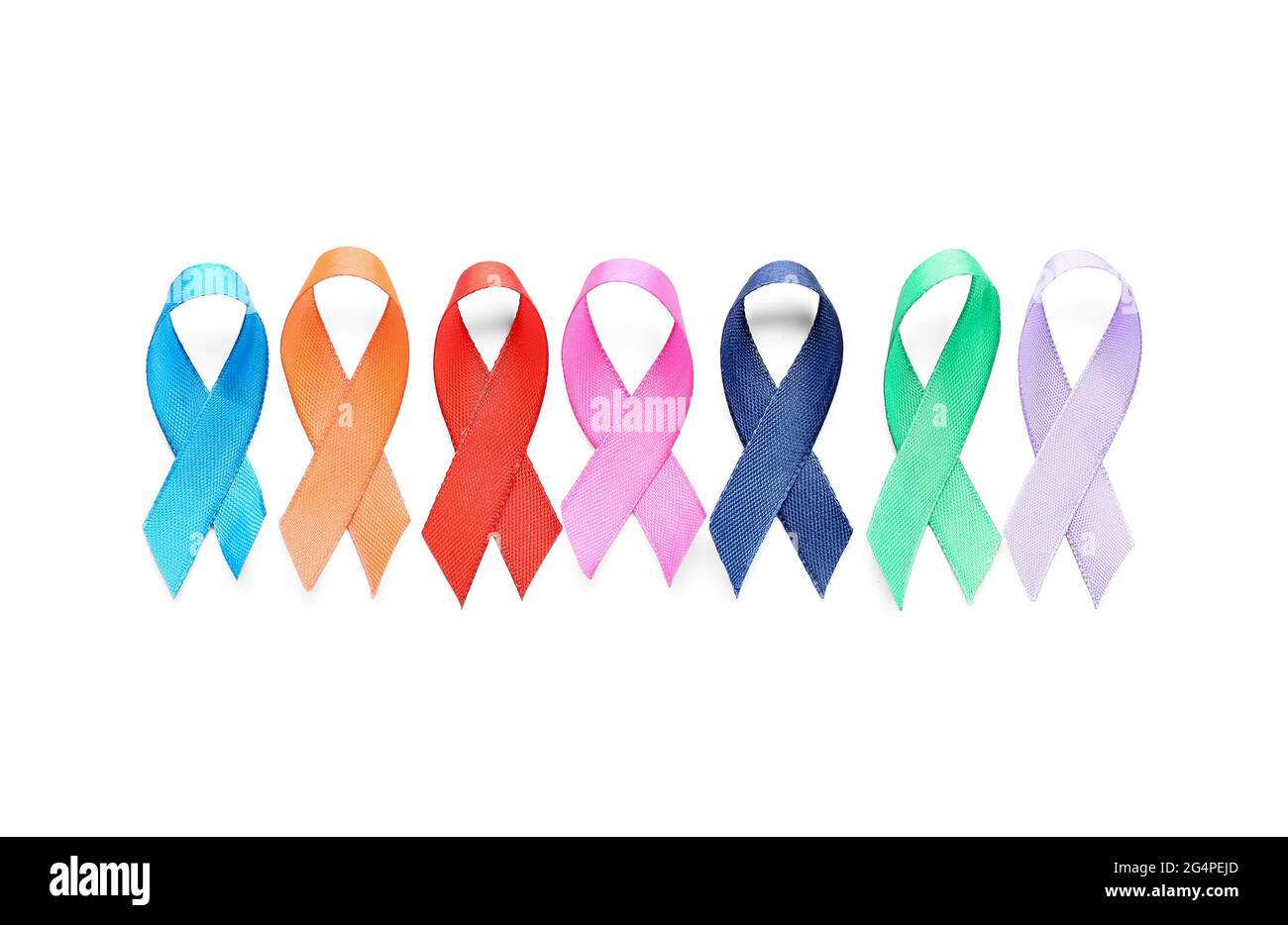 Different awareness ribbons on white background Stock Photo - Alamy