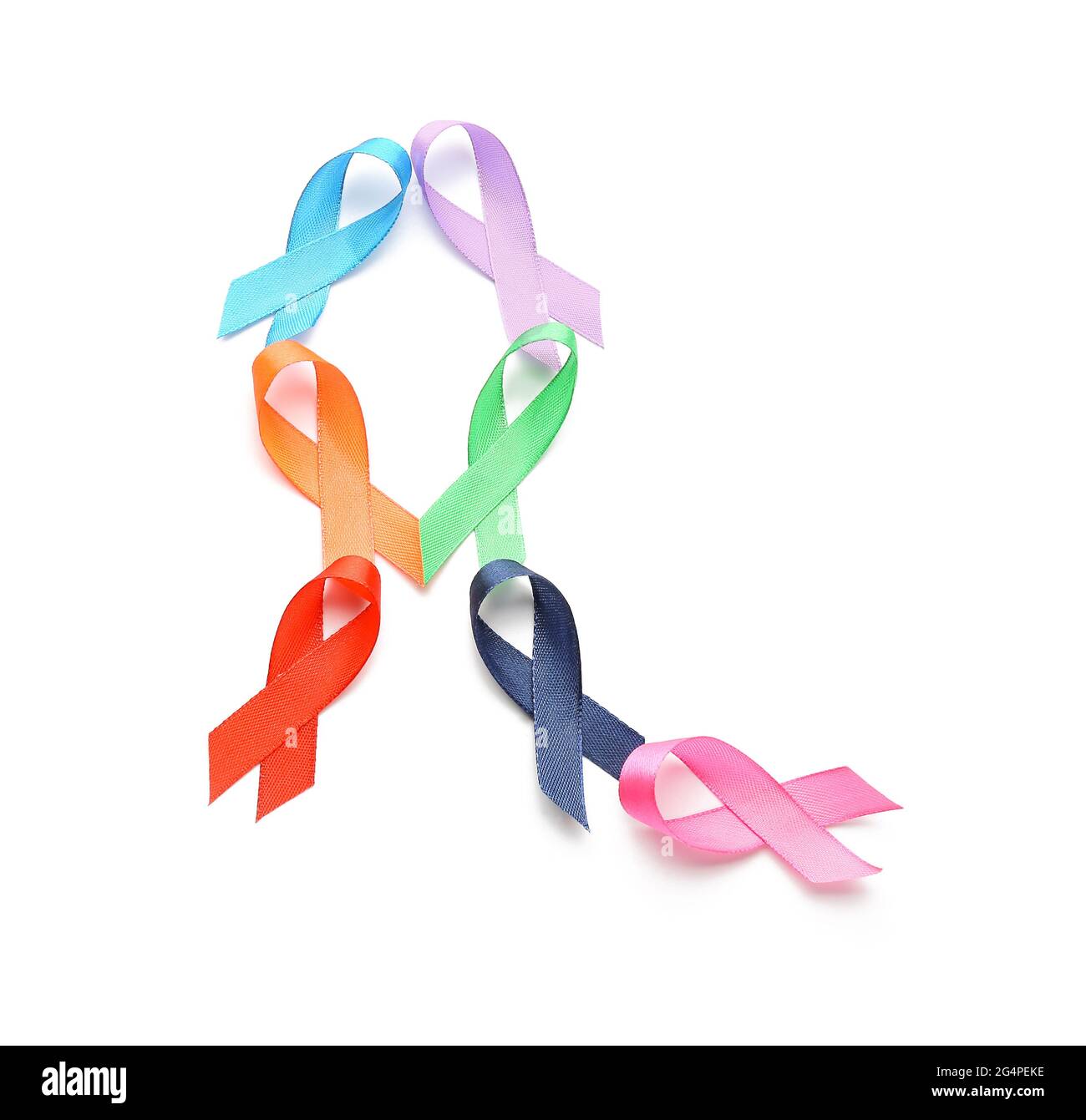 Different awareness ribbons on white background Stock Photo - Alamy