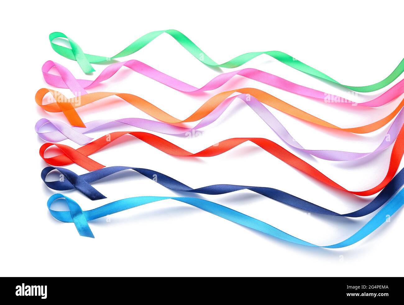 Different awareness ribbons on white background Stock Photo - Alamy