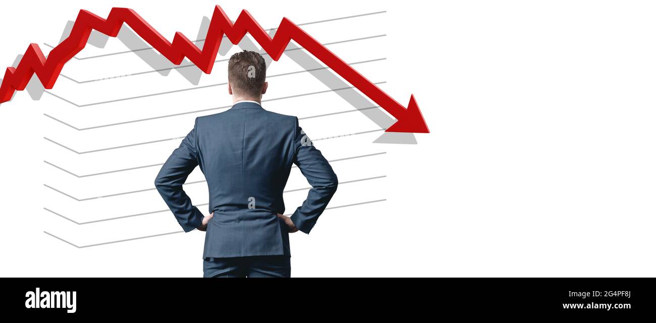 Graphs representing the stock market crash. 3d illustration Stock Photo ...