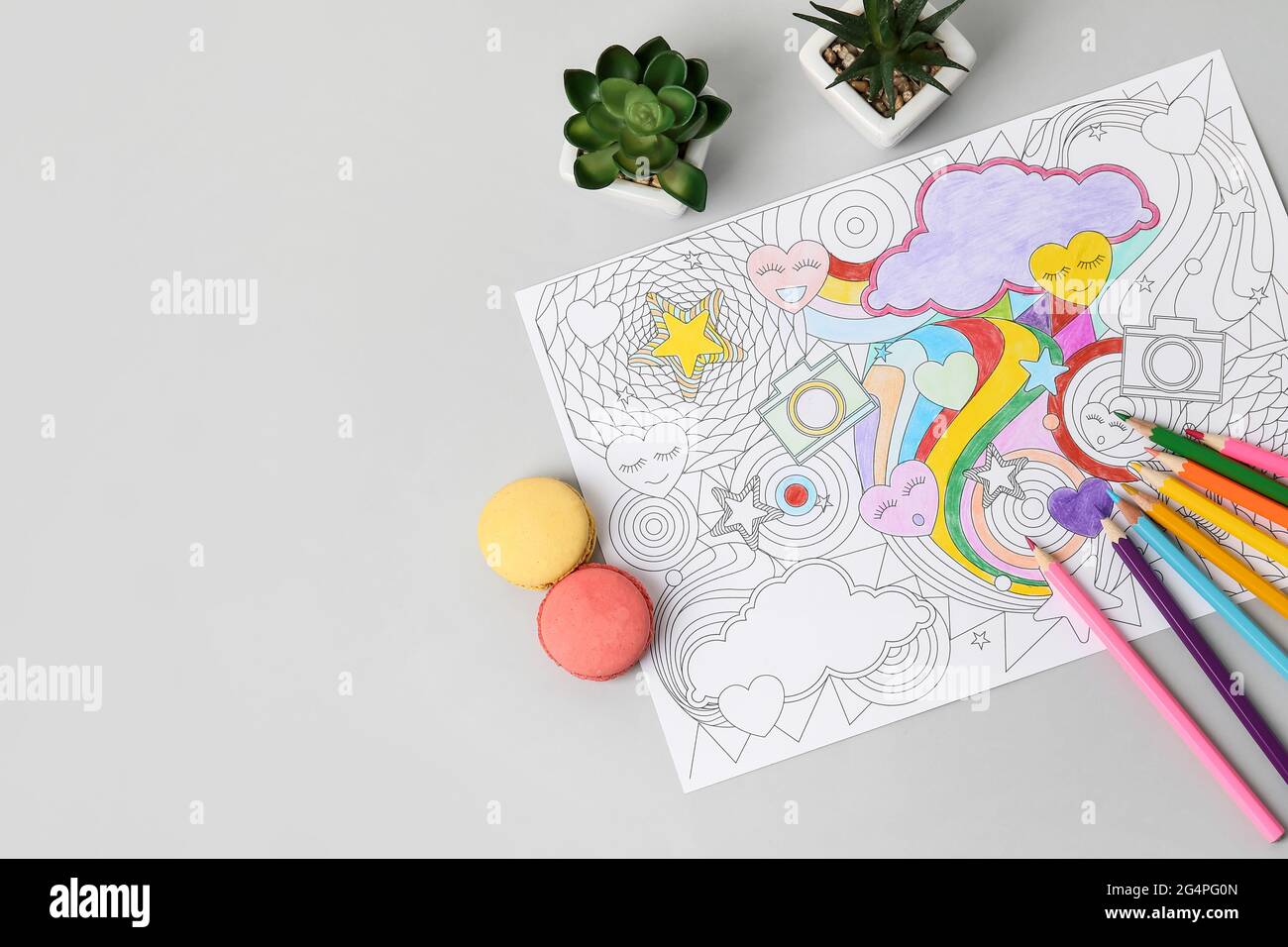 Coloring book pencils nobody hi-res stock photography and images - Alamy