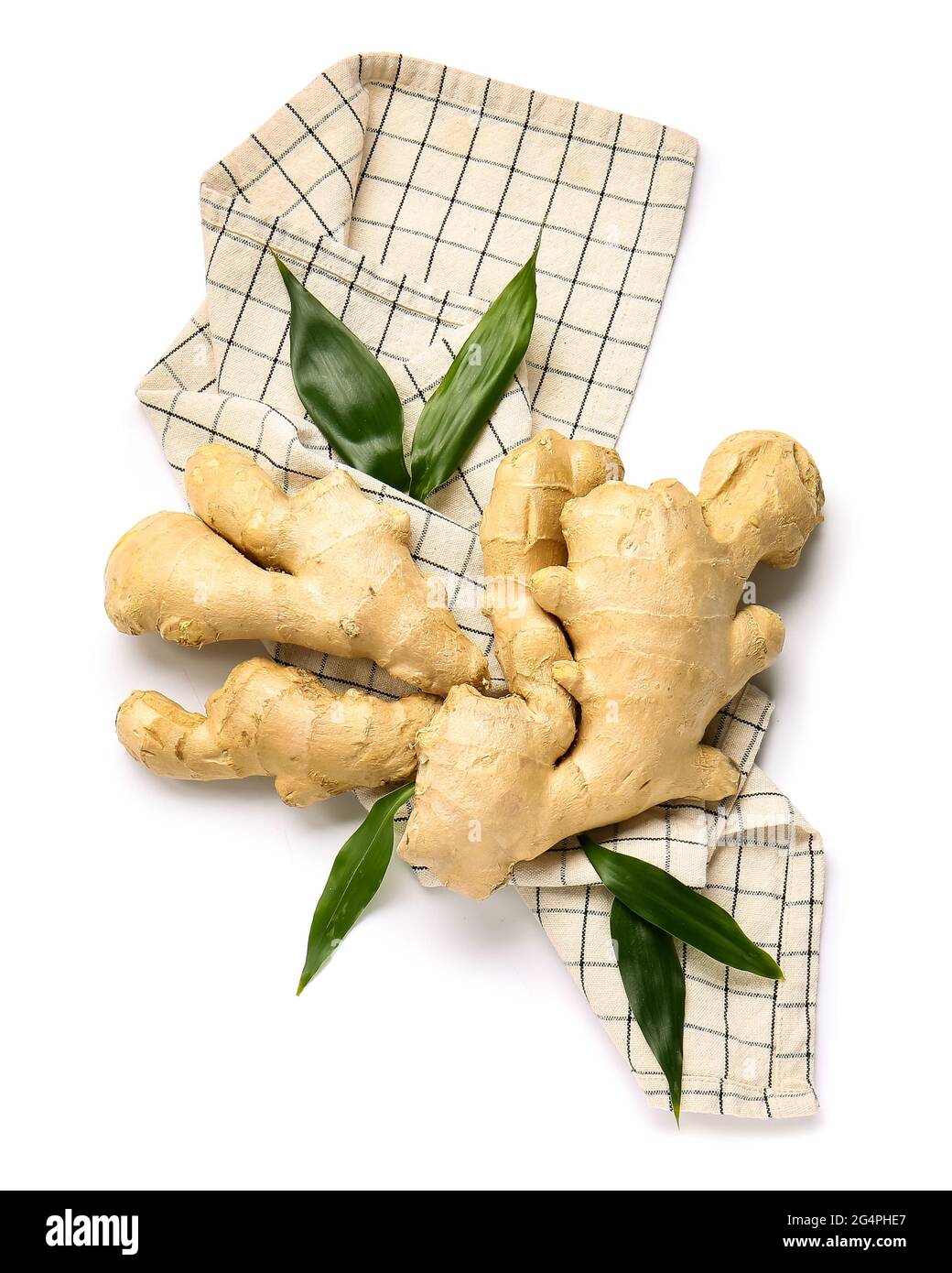 Fresh ginger on white background Stock Photo