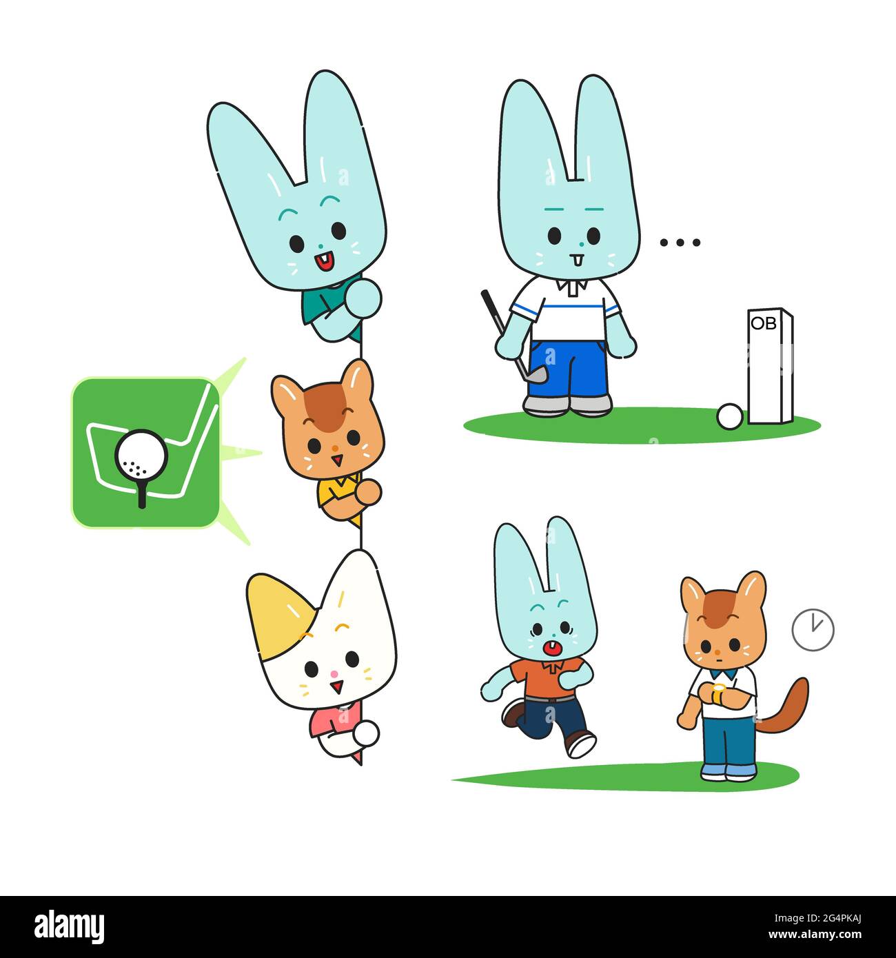 Golf Rabbit Cartoon Character Golf rabbit hi-res stock photography and images - Alamy