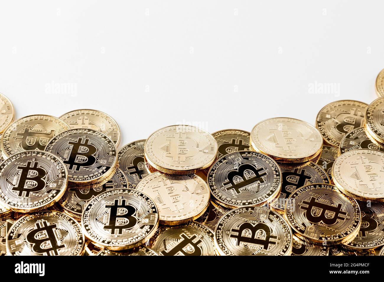 piled, spread bitcoin object, cryptocurrency concept Stock Photo - Alamy