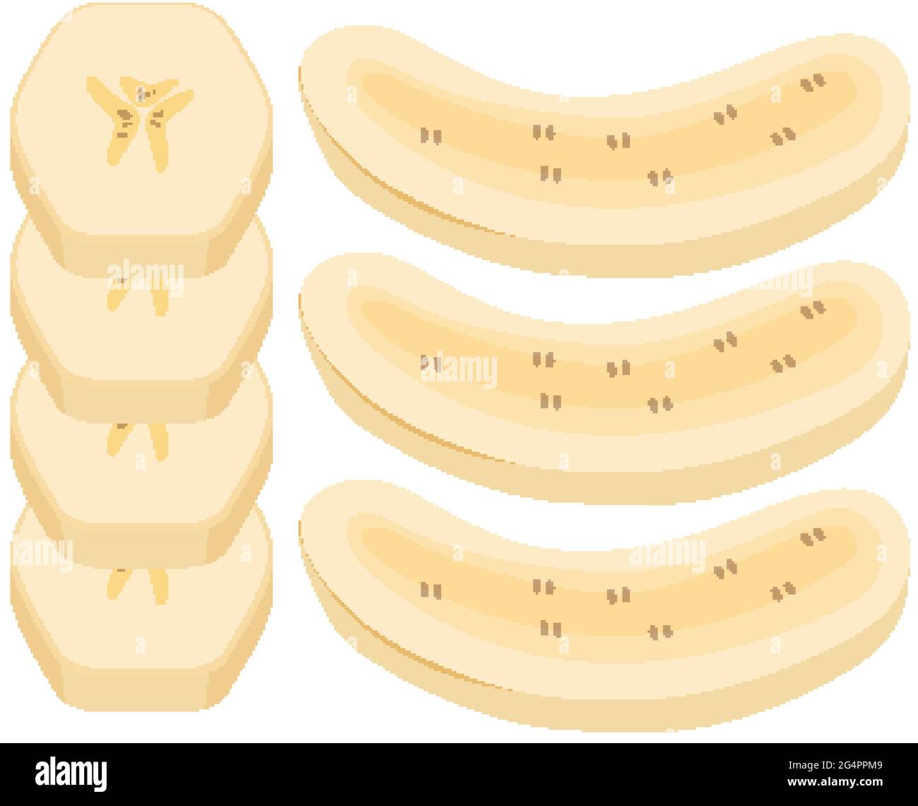Set of banana cut in half illustration Stock Vector Image & Art Alamy