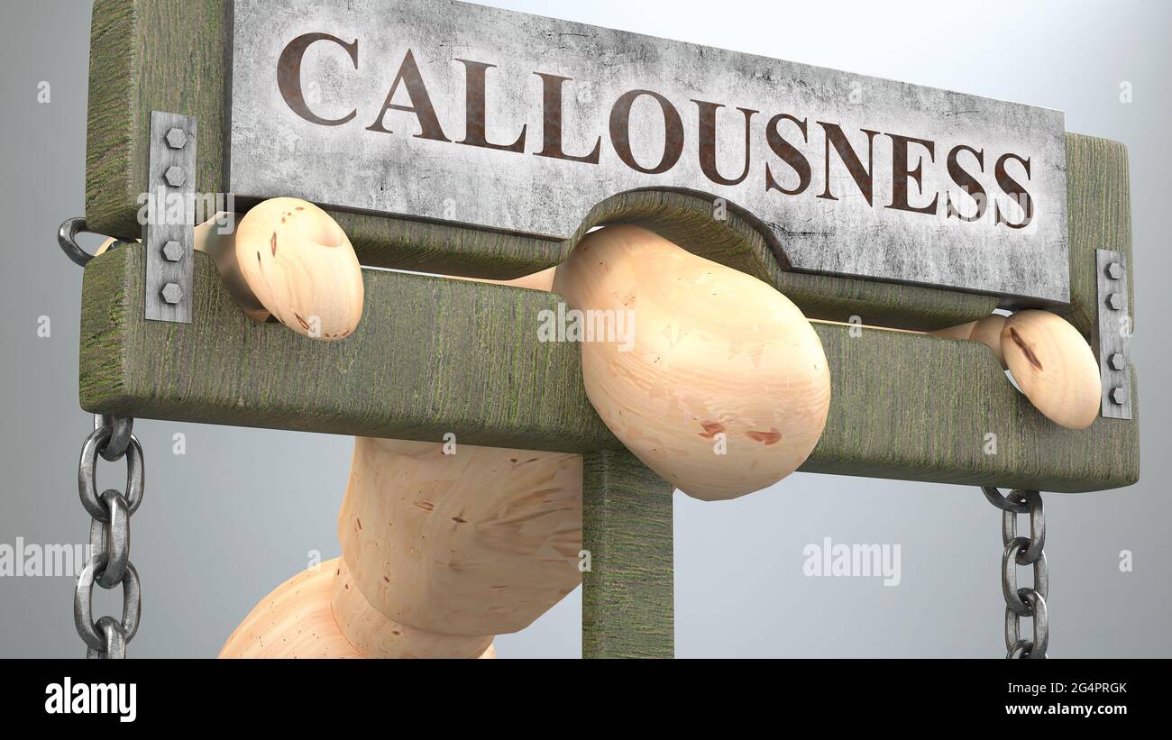 Callousness that affect and destroy human life - symbolized by a figure ...