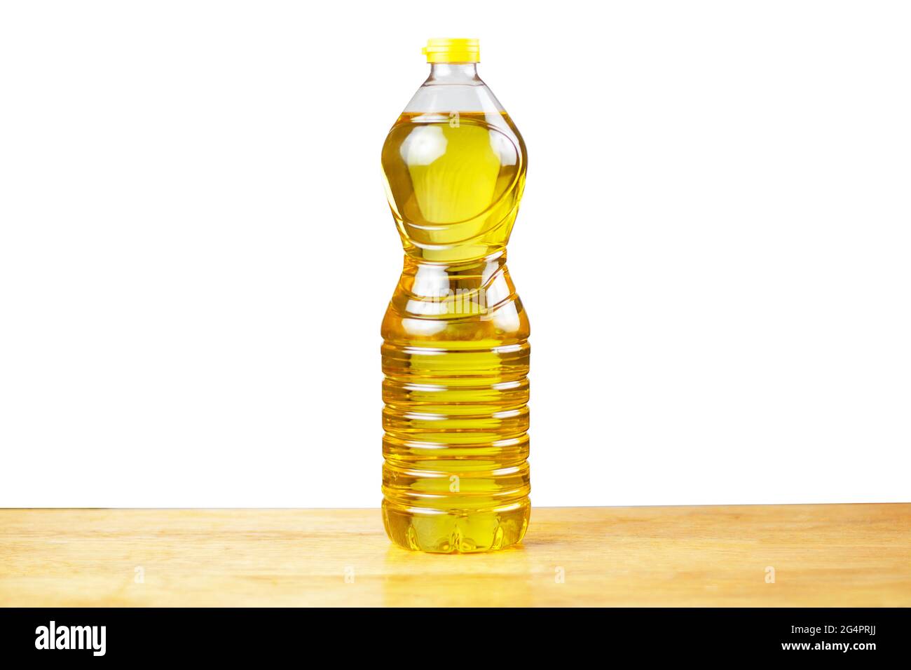 Soybean vegetable oil in plastic packaging for use in residential kitchens and restaurants Stock Photo