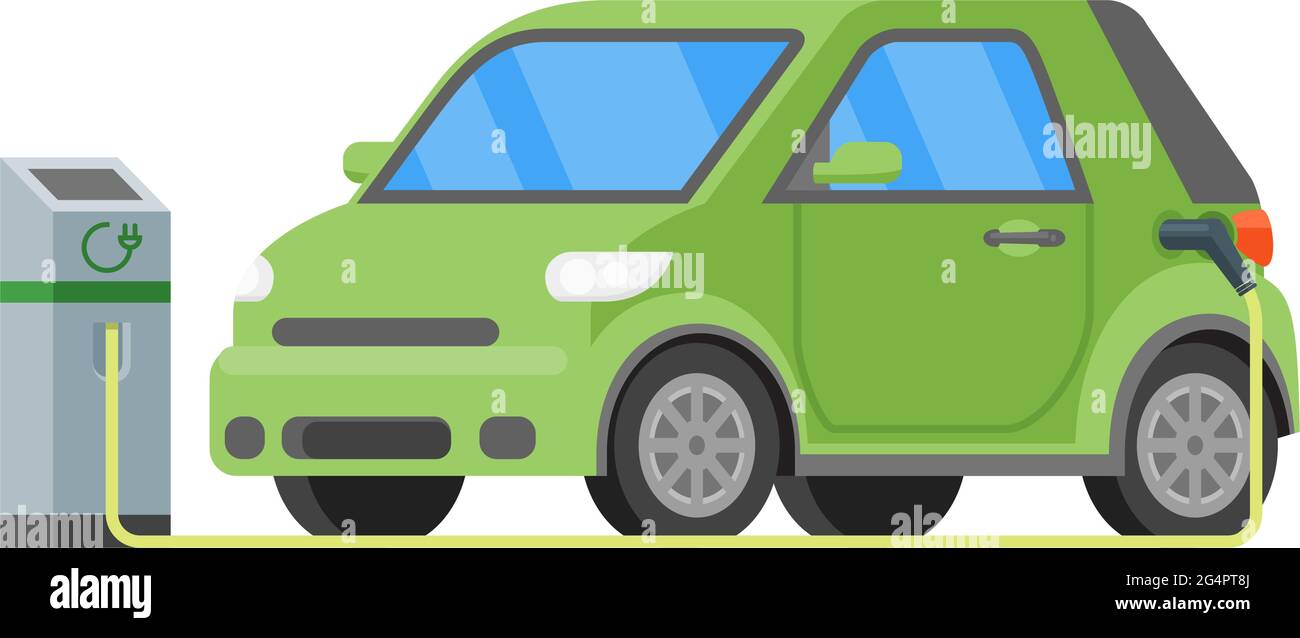 Electric car station charger vector icon illustration Stock Vector 