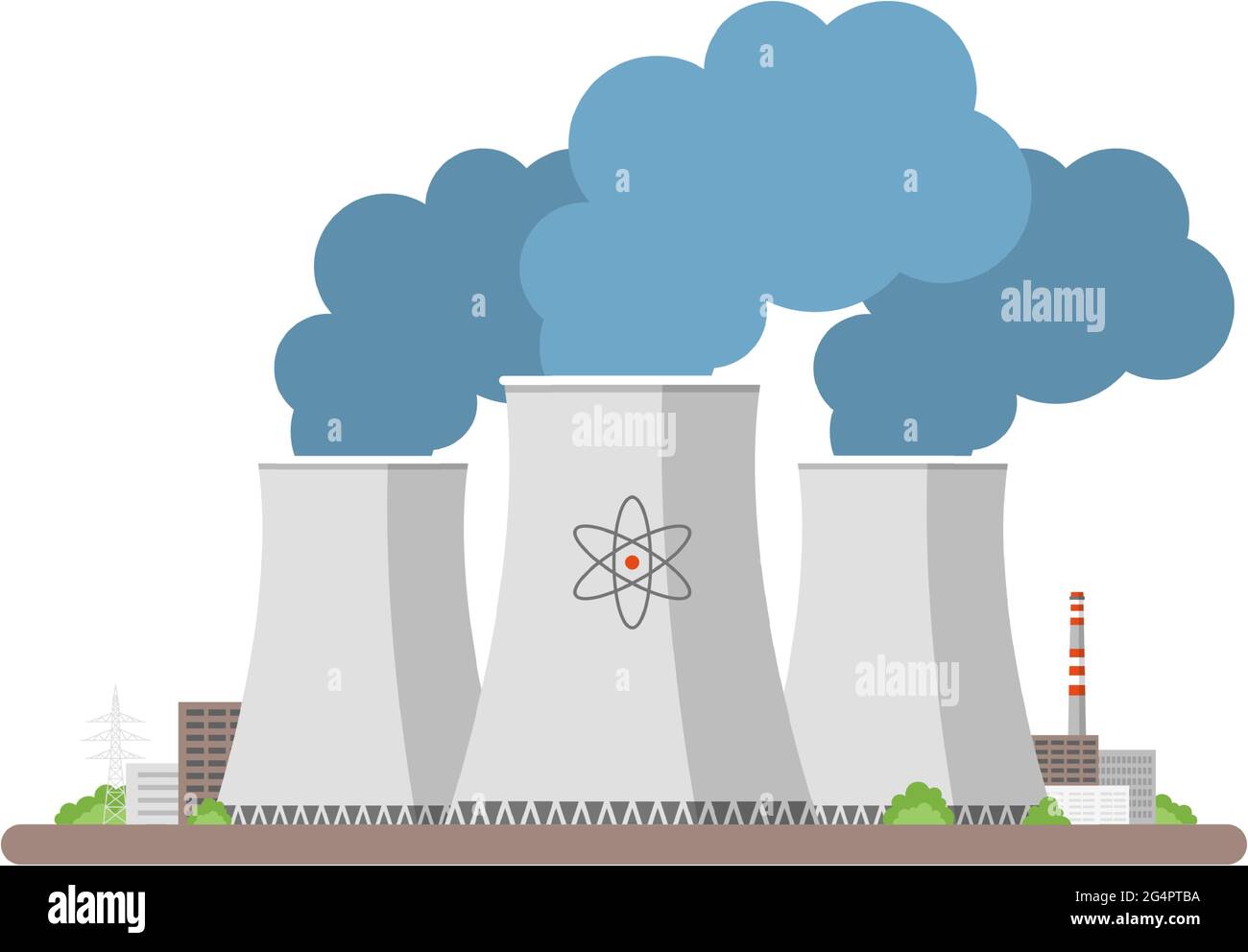 Power nuclear plant vector energy icon Vector & Art - Alamy