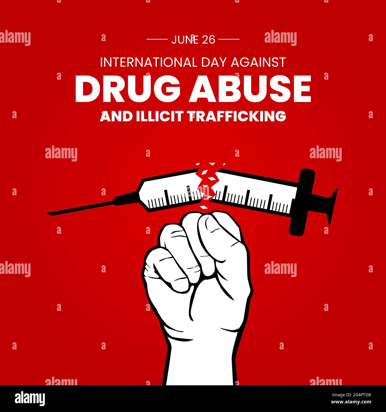 Vector Illustration of International Day against Drug Abuse and Illicit Trafficking Stock Photo