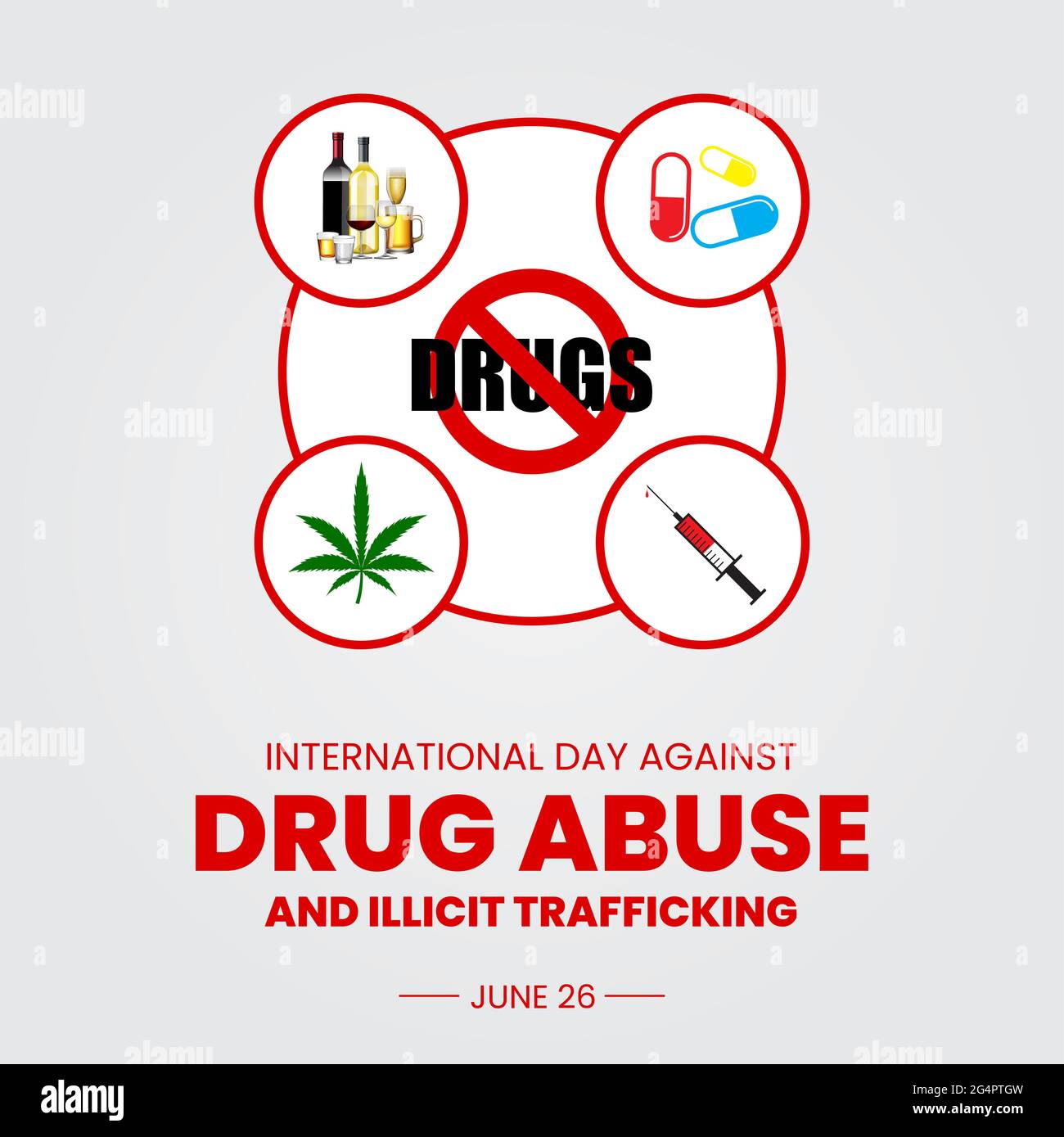 International Day against Drug Abuse and Illicit Trafficking Stock Photo