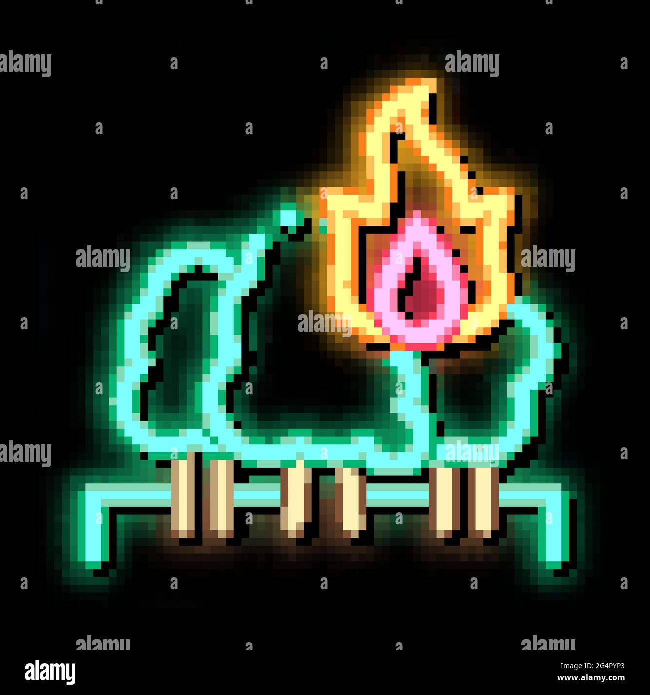 wildfire neon glow icon illustration Stock Vector