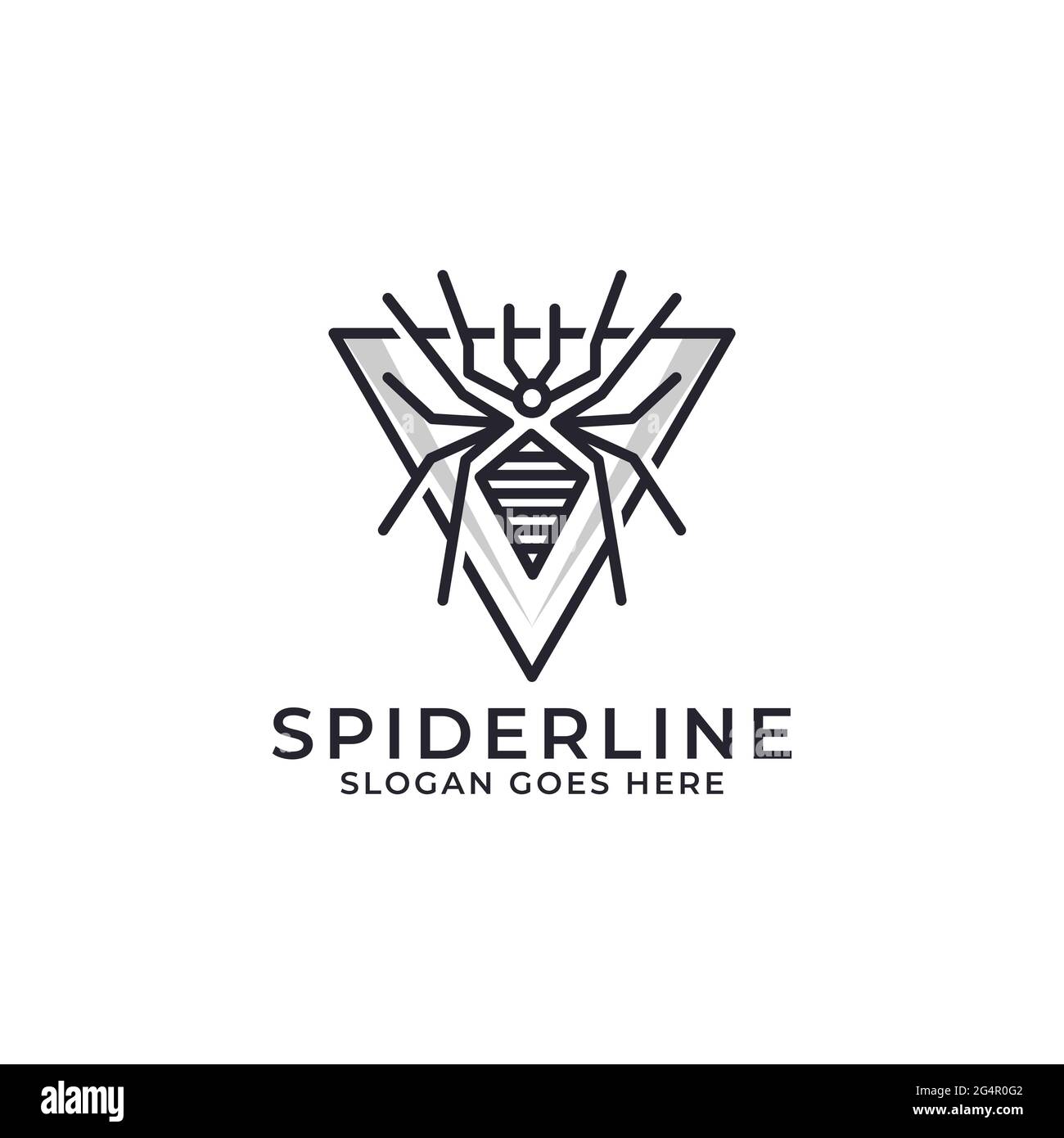 spider line art logo design vector, best for pet or animal logo