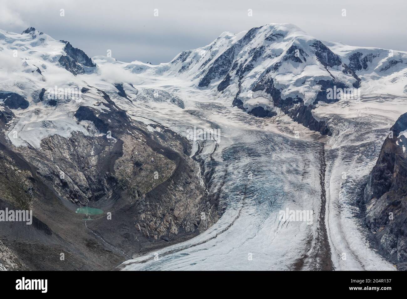 Aerial view of the Alps mountains in Switzerland. Glacier Stock Photo ...