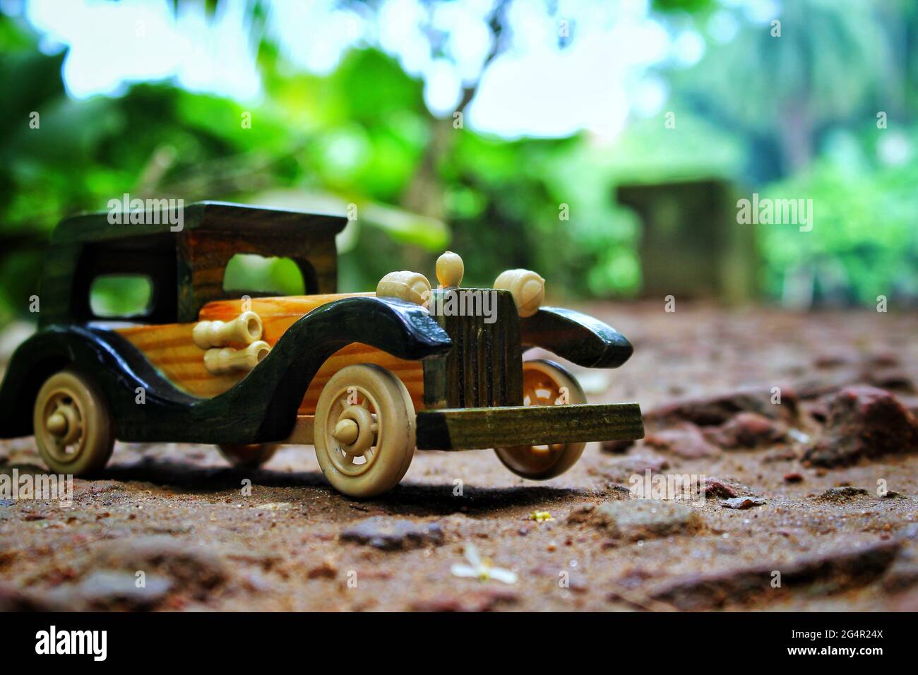 Classic Wooden Car Stock Photo