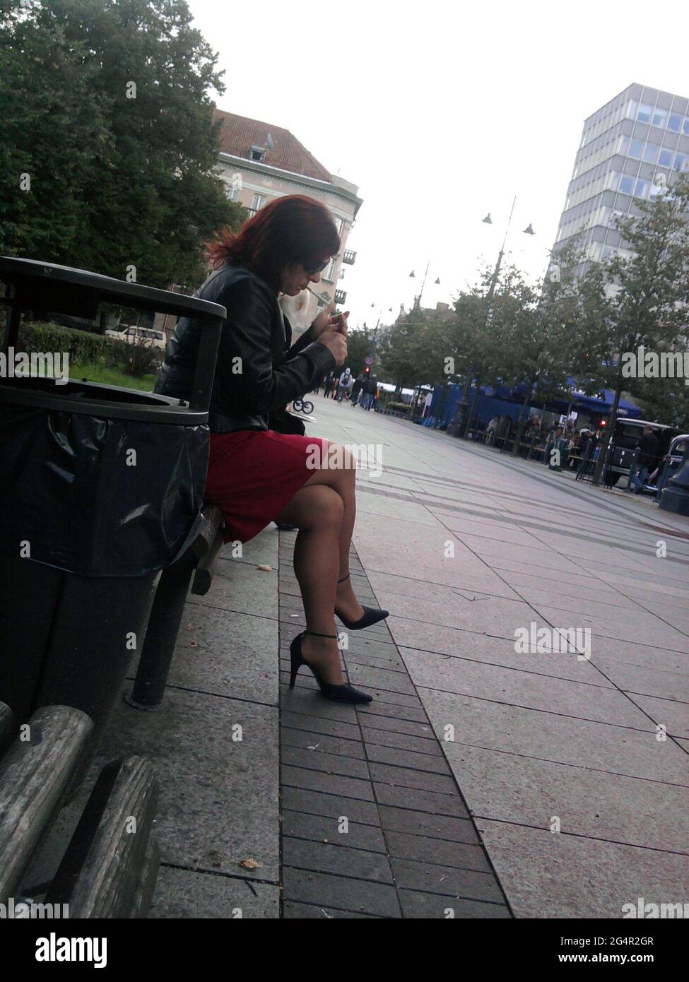 Smoking woman Stock Photo