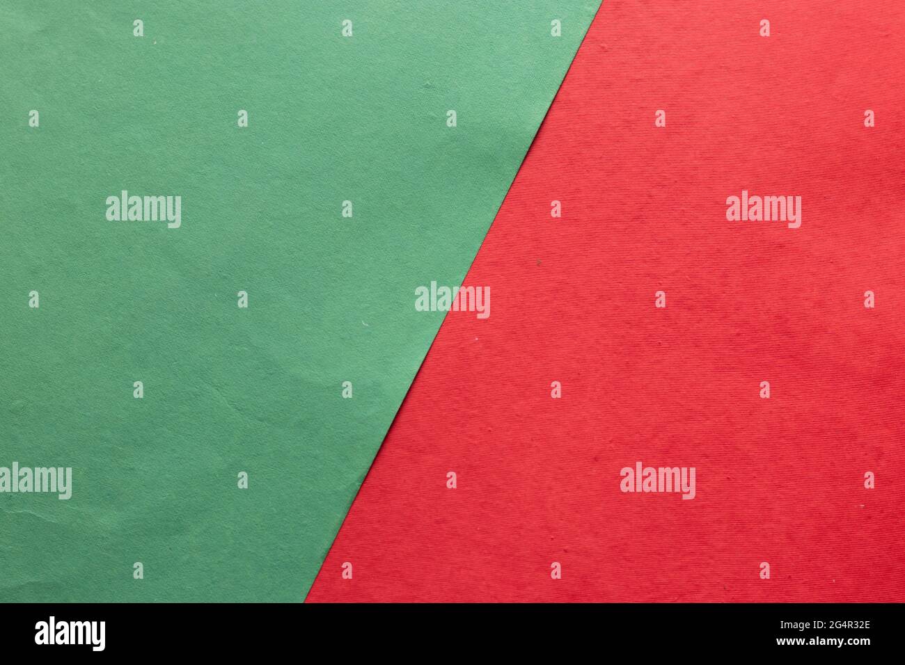 Splited background made of green and red colour paper Stock Photo - Alamy