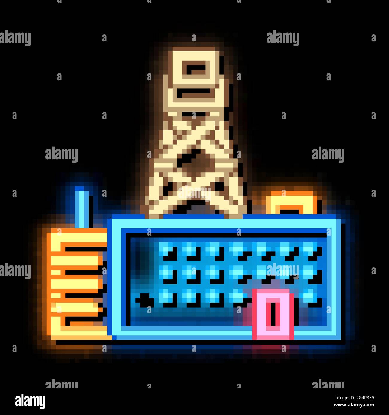 telephone connection station tower neon glow icon illustration Stock ...