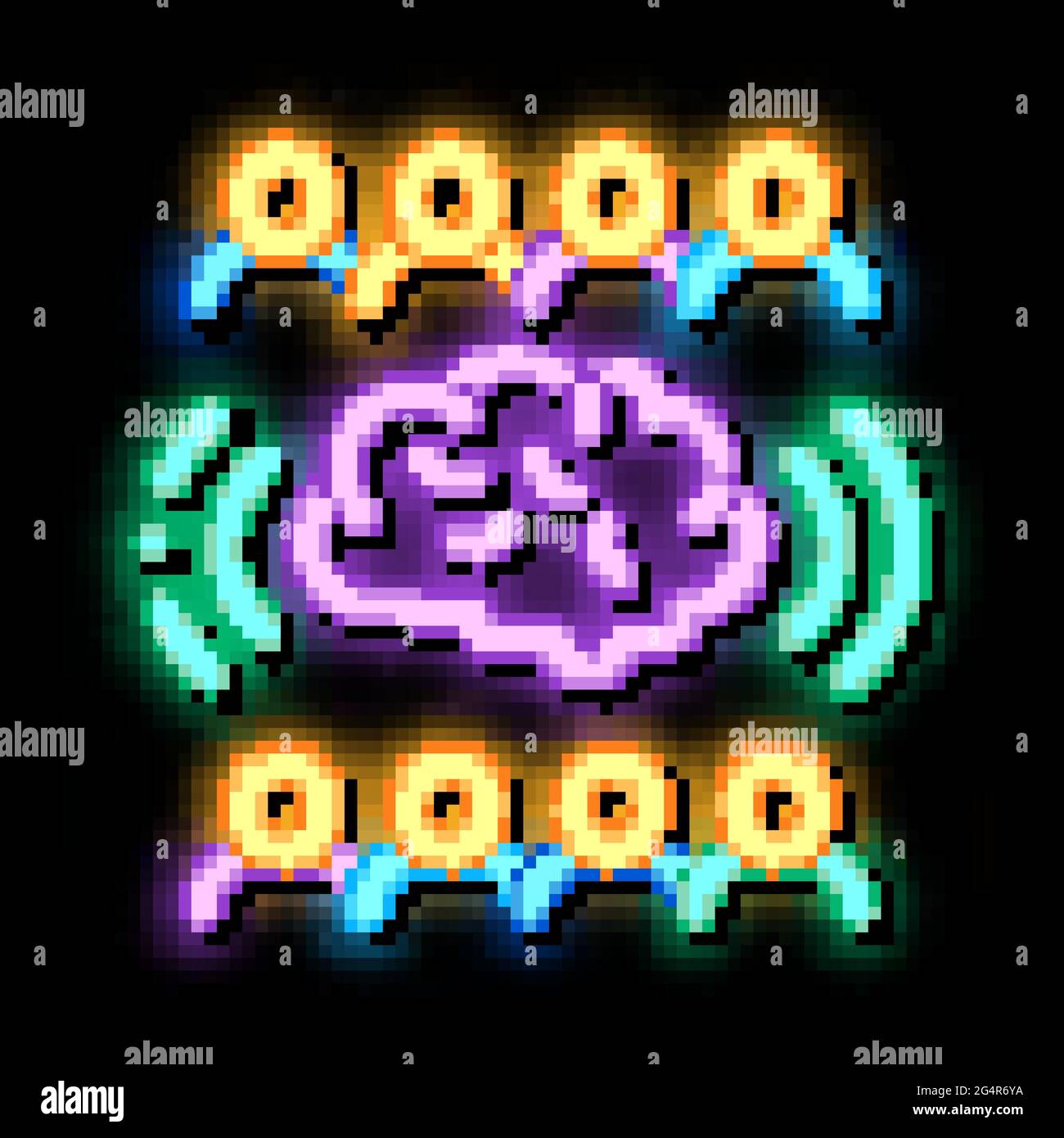 collective mind neon glow icon illustration Stock Vector