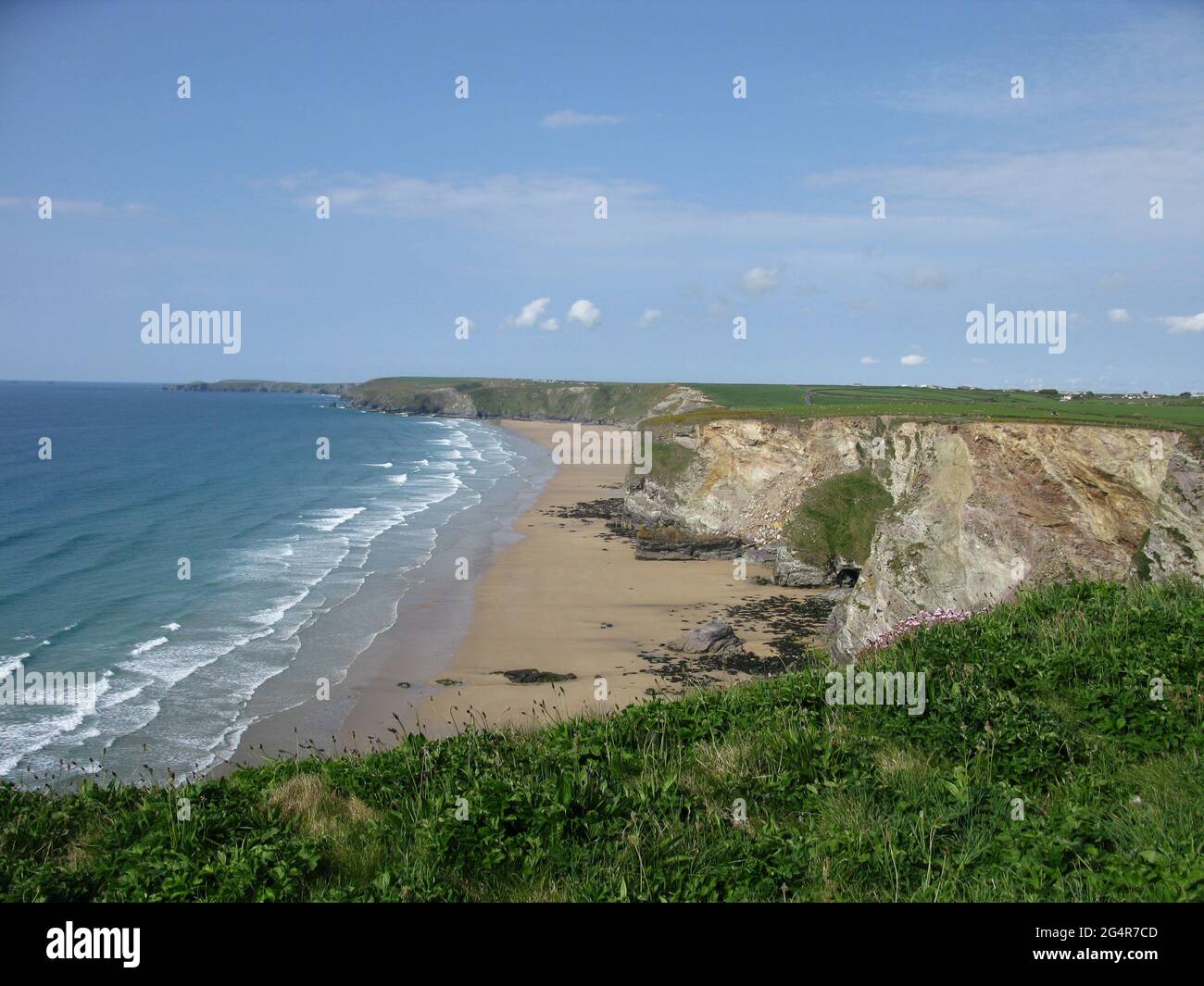 Whipsiderry Beach. Newquay. South west coast path. North Cornwall. West