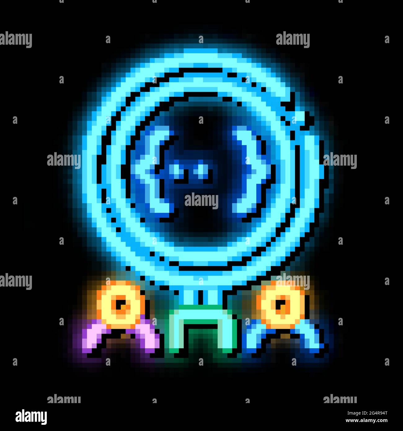 deadlock research neon glow icon illustration Stock Vector