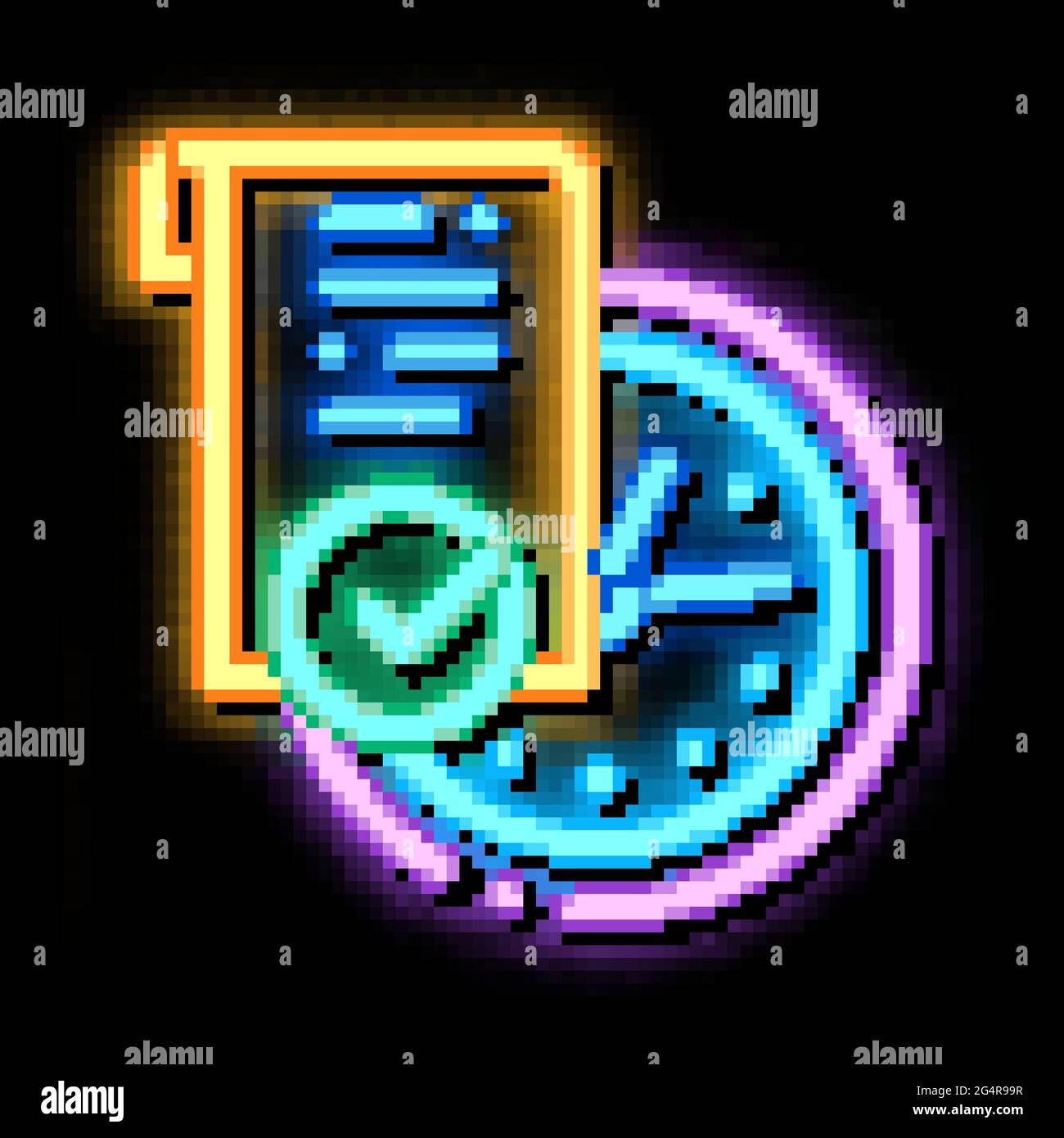 temporary document neon glow icon illustration Stock Vector