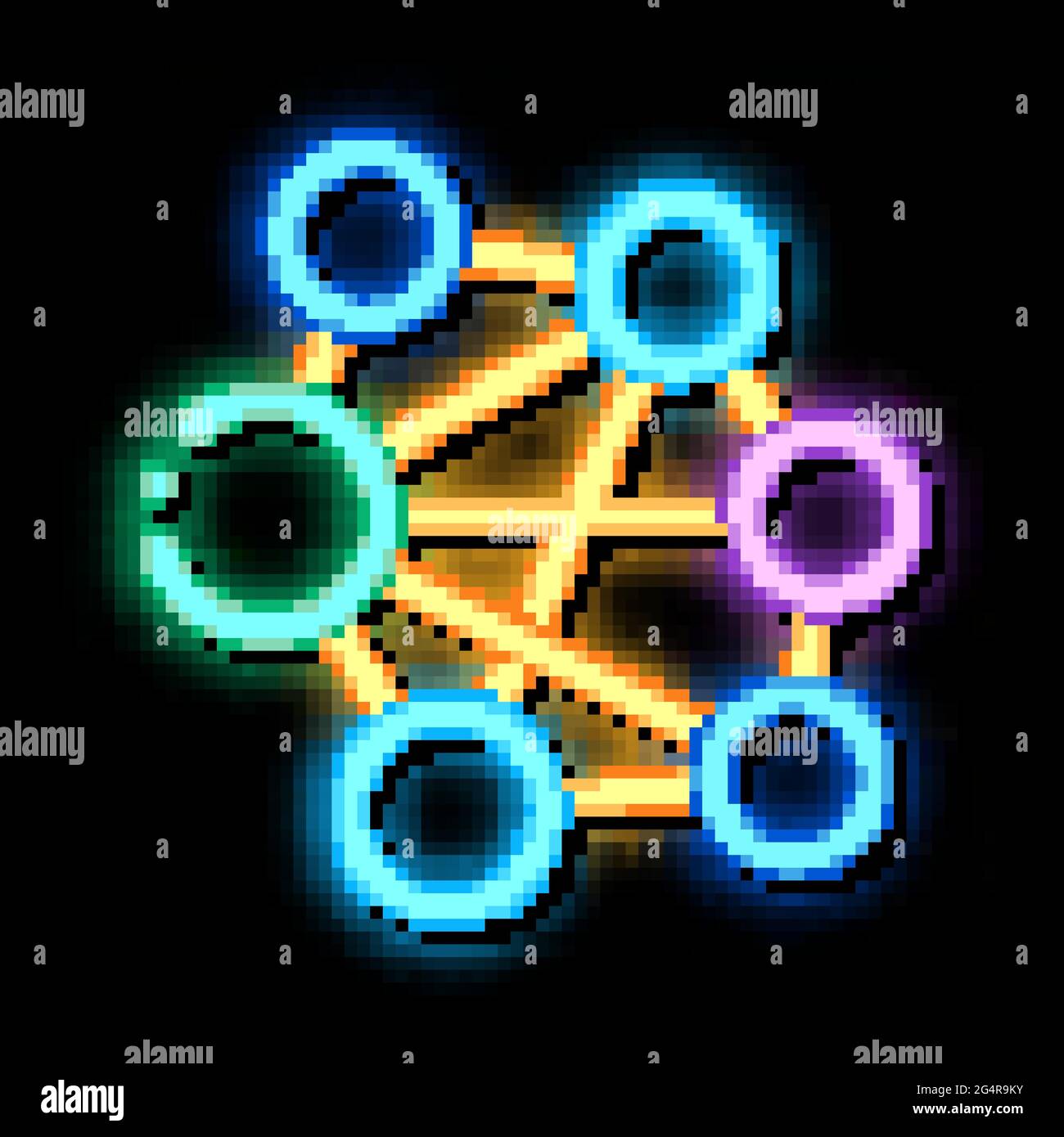 mesh confusion neon glow icon illustration Stock Vector