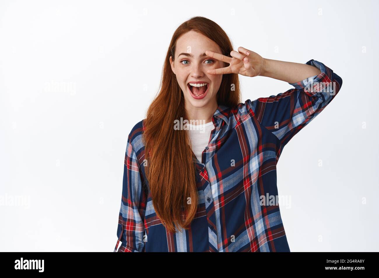 Laughing ginger woman in white hi-res stock photography and images - Alamy
