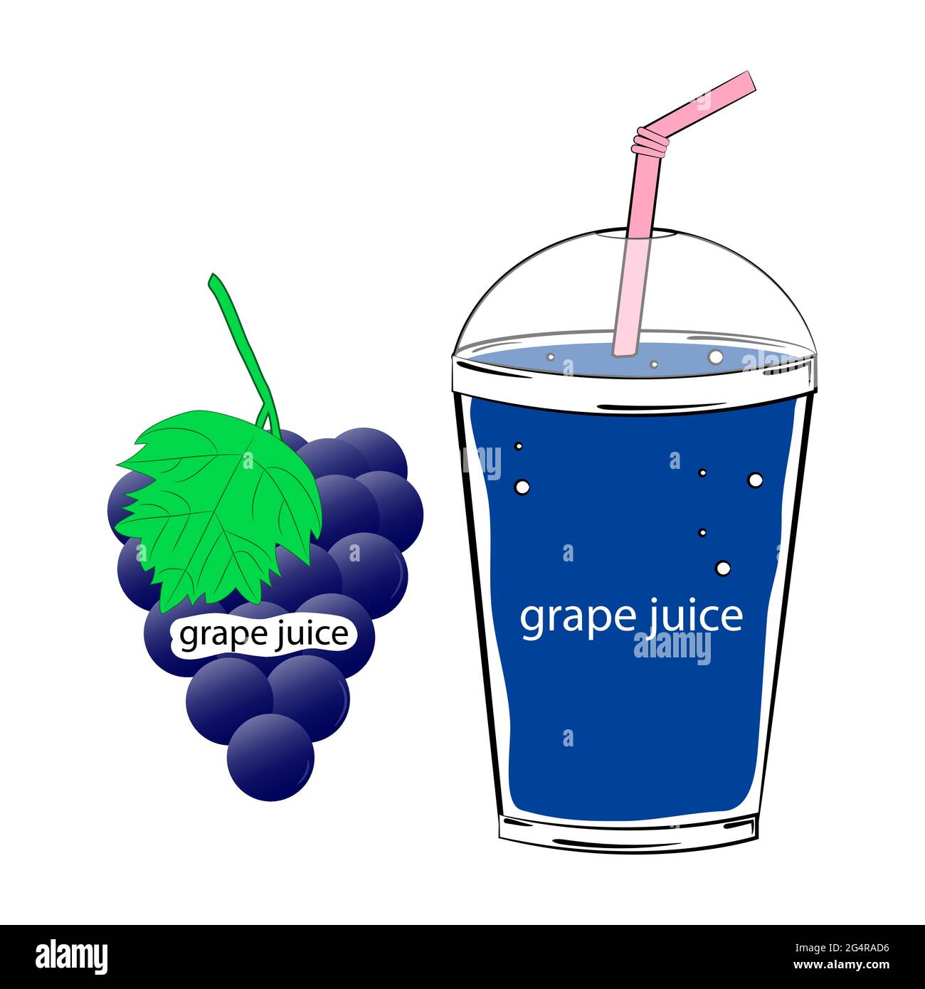 Grape juice. Vector illustration on a white background Stock Vector