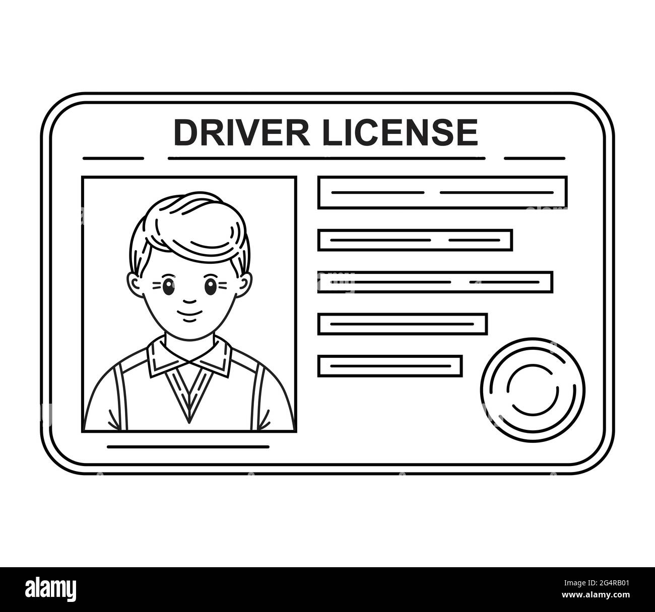 Vector template of sample driver license plastic card for USA