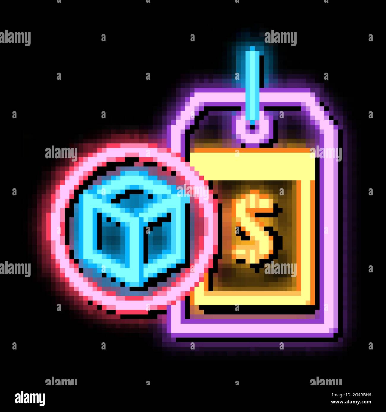 package price tag neon glow icon illustration Stock Vector Image & Art ...