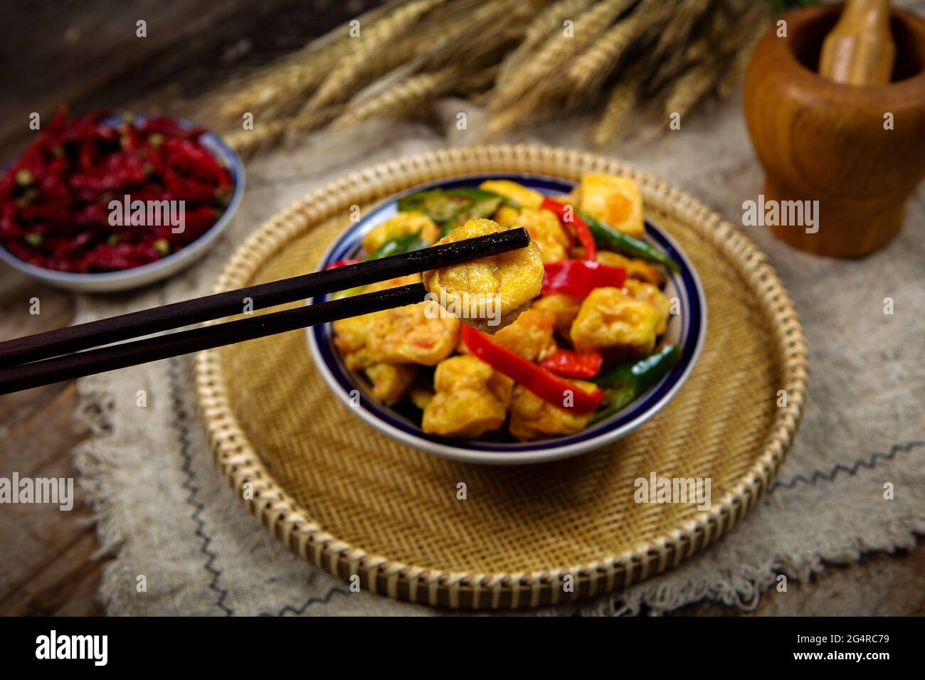 Oil Fried tofu Stock Photo Alamy