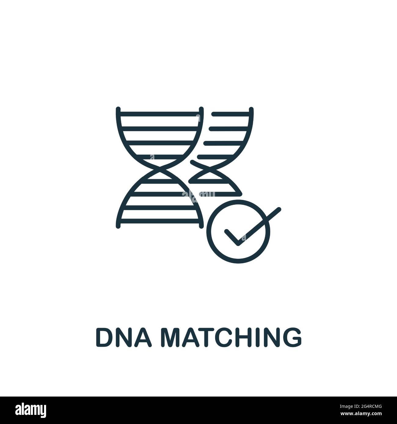 Dna Metching icon from authentication collection. Simple line element ...